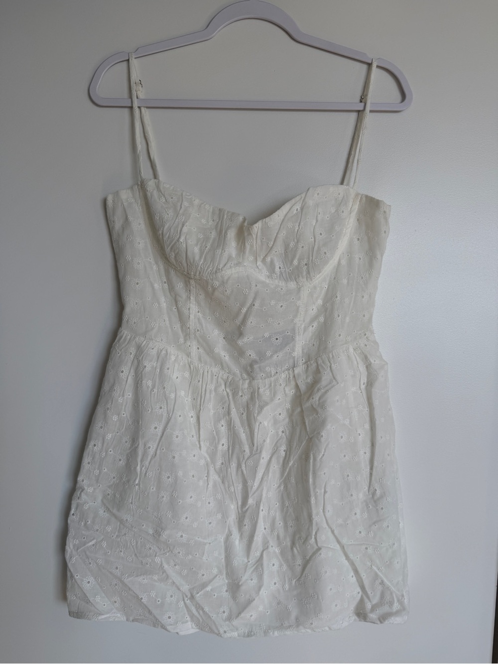 Princess Polly White Eyelet Sundress with Spaghetti Straps